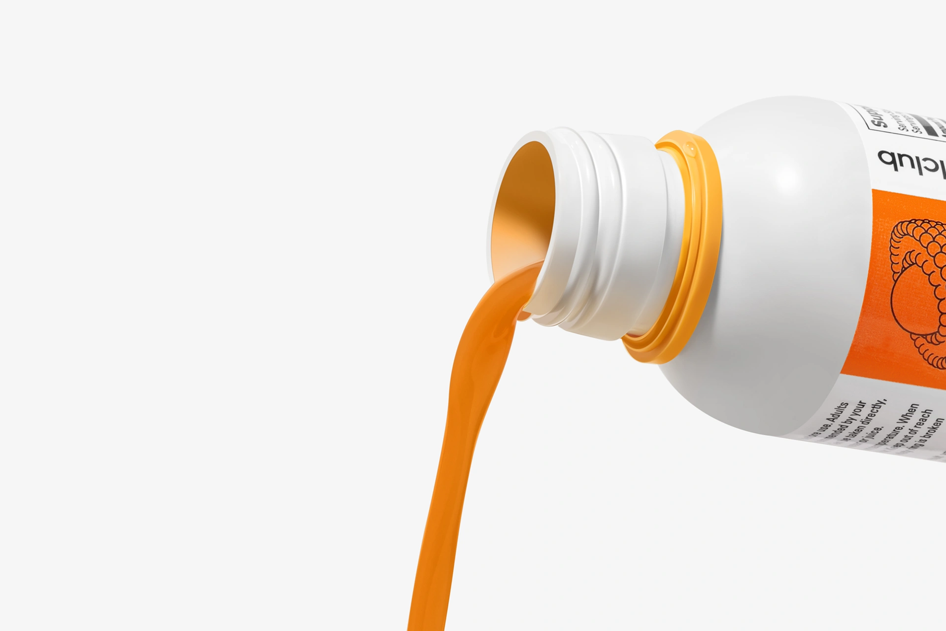 The process of pouring golden Liposomal Curcumin from the jar for daily intake