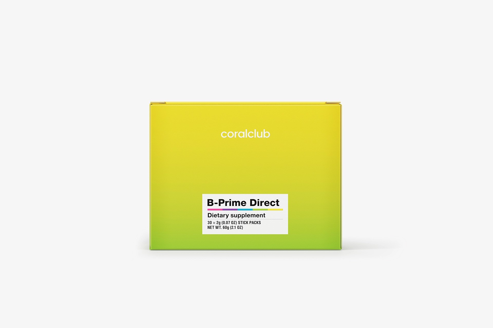 B-Prime Direct vitamin complex stick packs on a light minimalist background