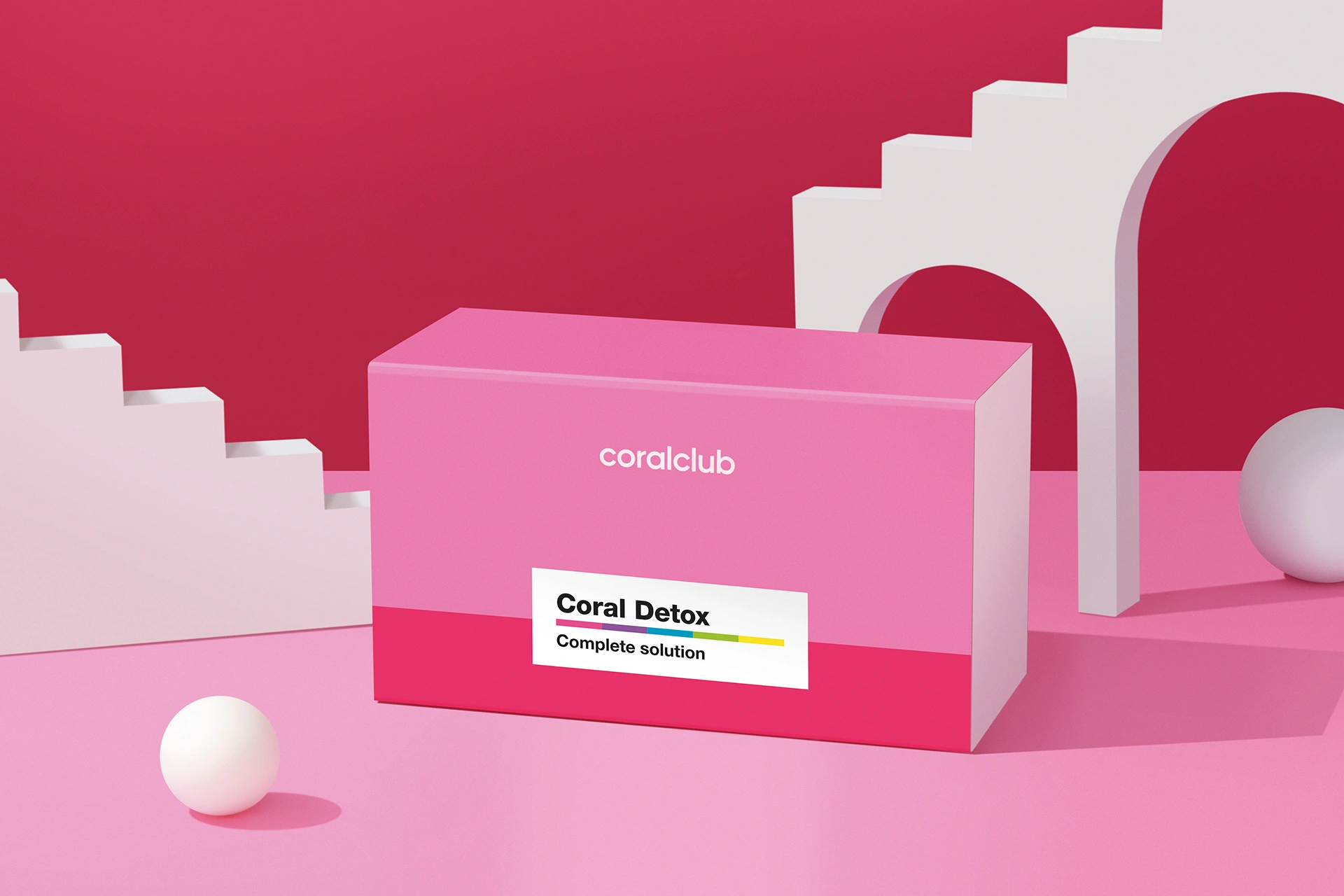 Coral Detox complex packaging on a contrasting color background